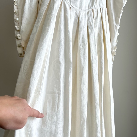 80s Vintage Laura Ashley Cottagecore Prairie White Dress Puff Sleeves US8 / UK10 - Picture 11 of 11